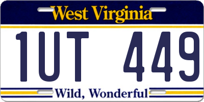 WV license plate 1UT449