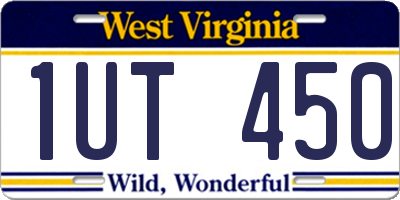 WV license plate 1UT450