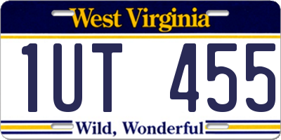 WV license plate 1UT455