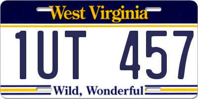 WV license plate 1UT457