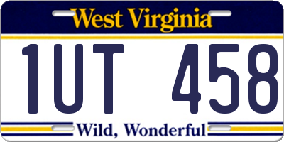 WV license plate 1UT458