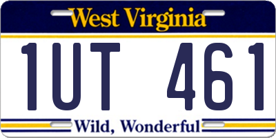 WV license plate 1UT461