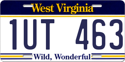 WV license plate 1UT463