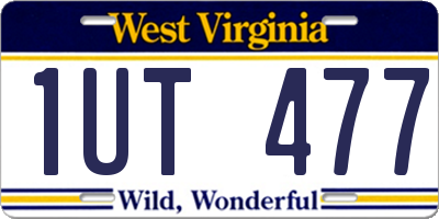 WV license plate 1UT477