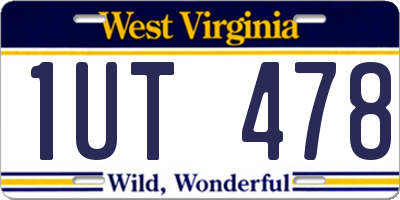 WV license plate 1UT478