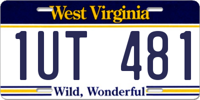 WV license plate 1UT481