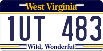 WV license plate 1UT483