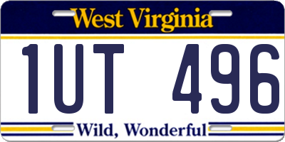 WV license plate 1UT496