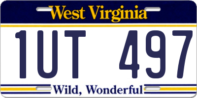 WV license plate 1UT497