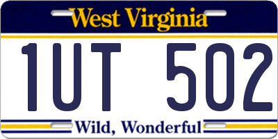 WV license plate 1UT502