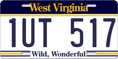 WV license plate 1UT517