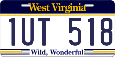 WV license plate 1UT518