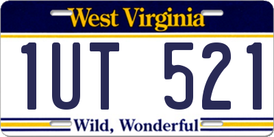 WV license plate 1UT521