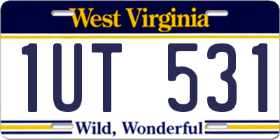 WV license plate 1UT531