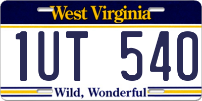 WV license plate 1UT540
