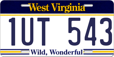 WV license plate 1UT543