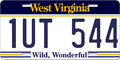 WV license plate 1UT544