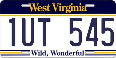WV license plate 1UT545