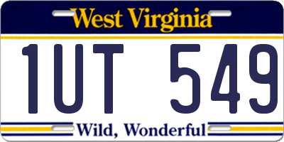 WV license plate 1UT549