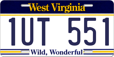 WV license plate 1UT551
