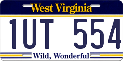 WV license plate 1UT554