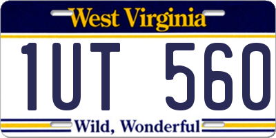 WV license plate 1UT560