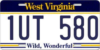 WV license plate 1UT580
