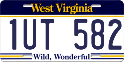 WV license plate 1UT582