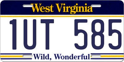 WV license plate 1UT585