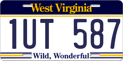 WV license plate 1UT587