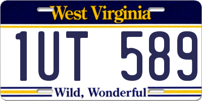 WV license plate 1UT589