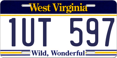 WV license plate 1UT597