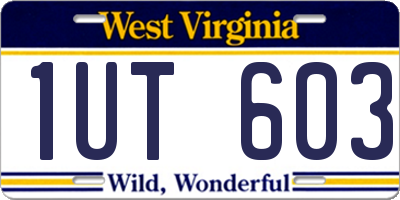 WV license plate 1UT603