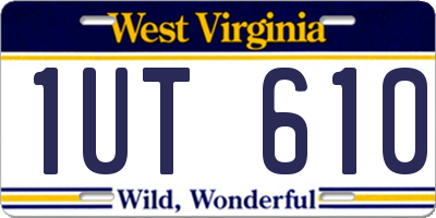 WV license plate 1UT610