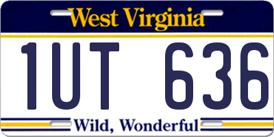 WV license plate 1UT636