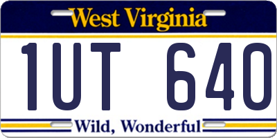 WV license plate 1UT640