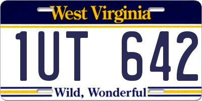 WV license plate 1UT642