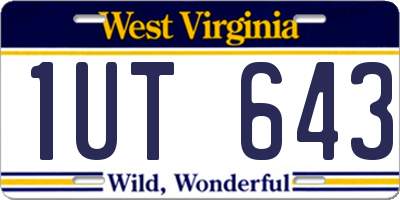 WV license plate 1UT643