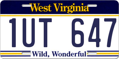 WV license plate 1UT647