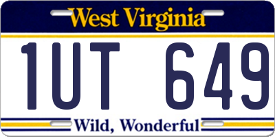 WV license plate 1UT649