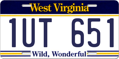 WV license plate 1UT651