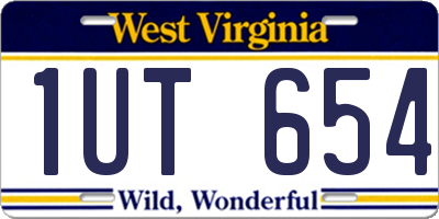 WV license plate 1UT654