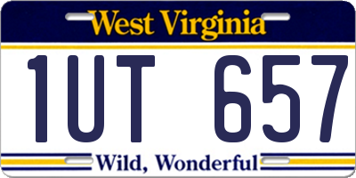 WV license plate 1UT657