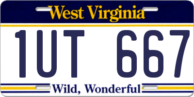 WV license plate 1UT667