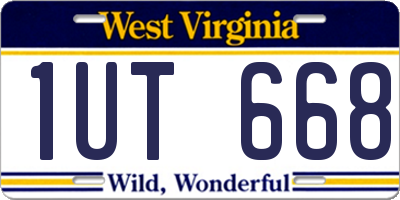 WV license plate 1UT668