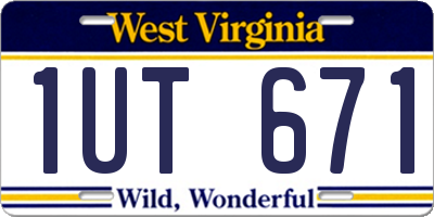 WV license plate 1UT671