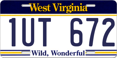 WV license plate 1UT672