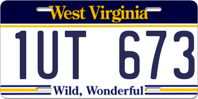 WV license plate 1UT673