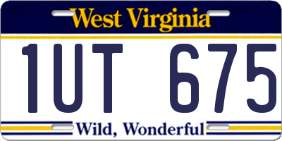 WV license plate 1UT675