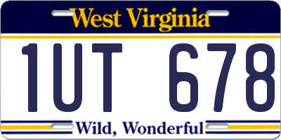 WV license plate 1UT678